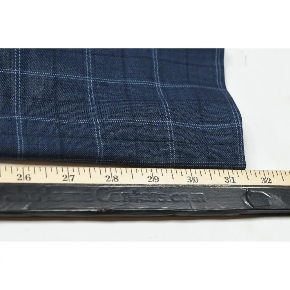 Brooks Brothers REGENT Trousers Pants Mens 34x32 Blue Plaid Wool Slim Fit